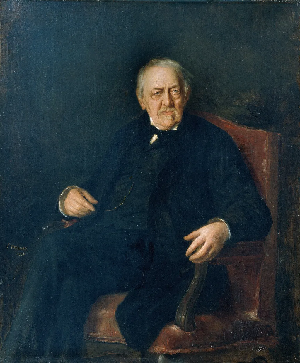 The Poet Eduard von Bauernfeld, by Vilma Lwoff-Parlaghy, oil, 1894