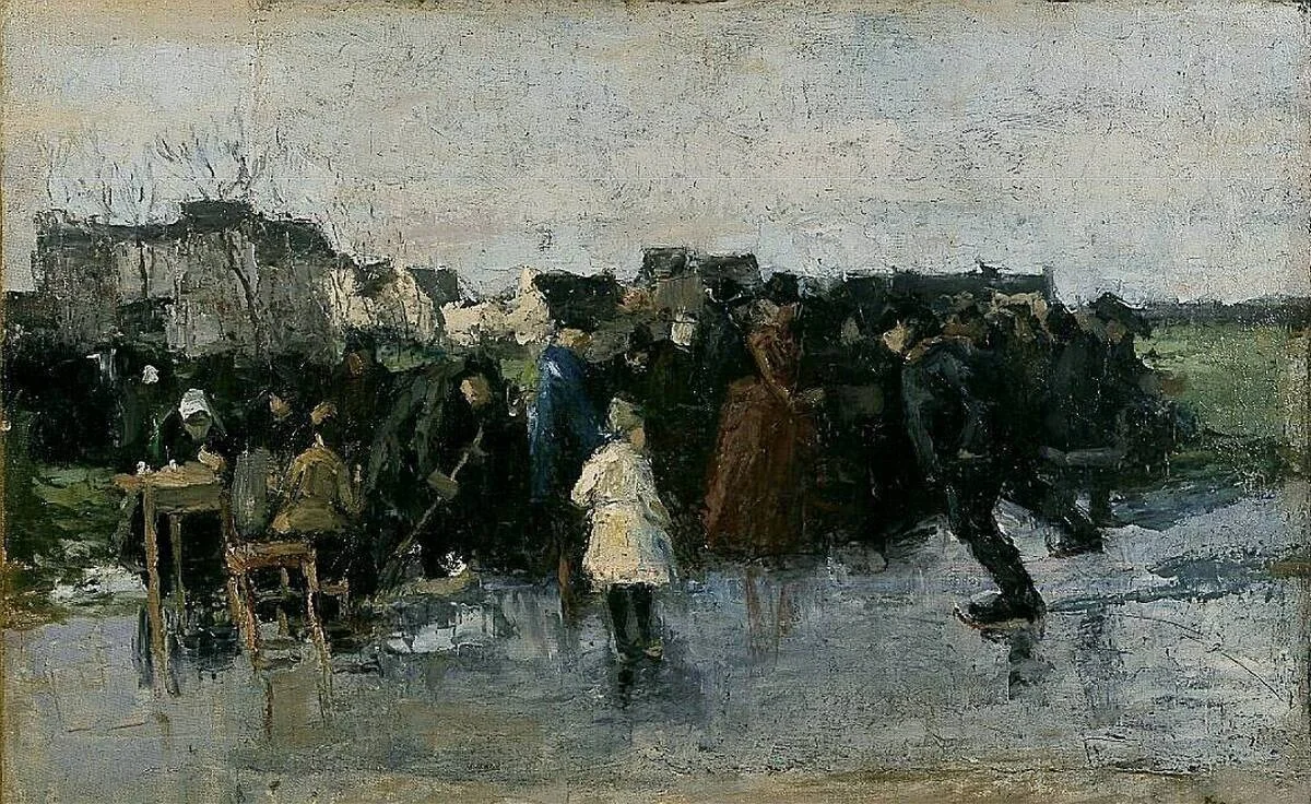 Schaatsenrijders, detail