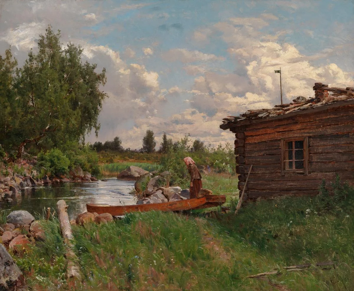 Virran rannalla, detail