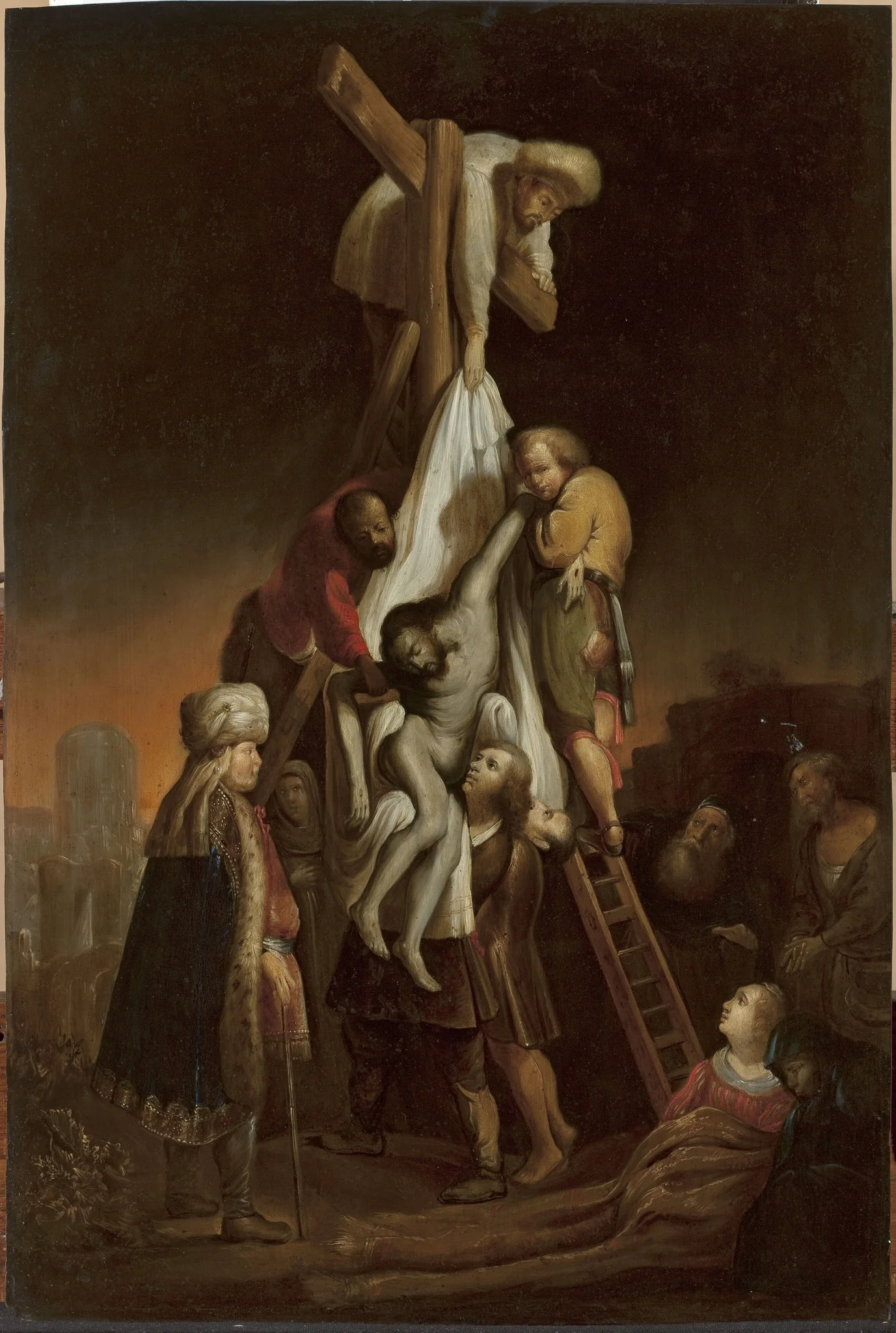 Descent from the Cross (Matthew 27:58–59; Mark 15: 45–46; Luke 23:52–53; John 19:38), detail