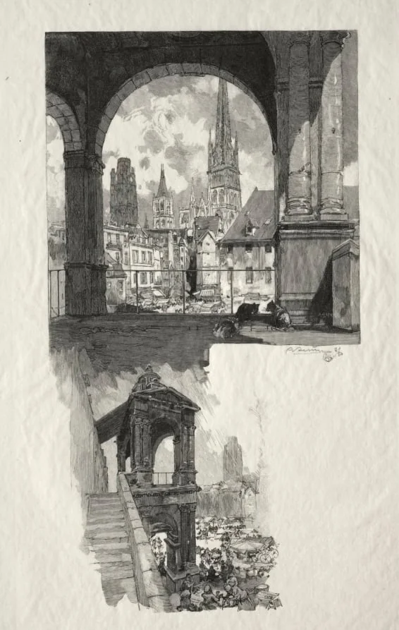 Place de la Haute Vieille Tour; Edicule de la Fierte, detail