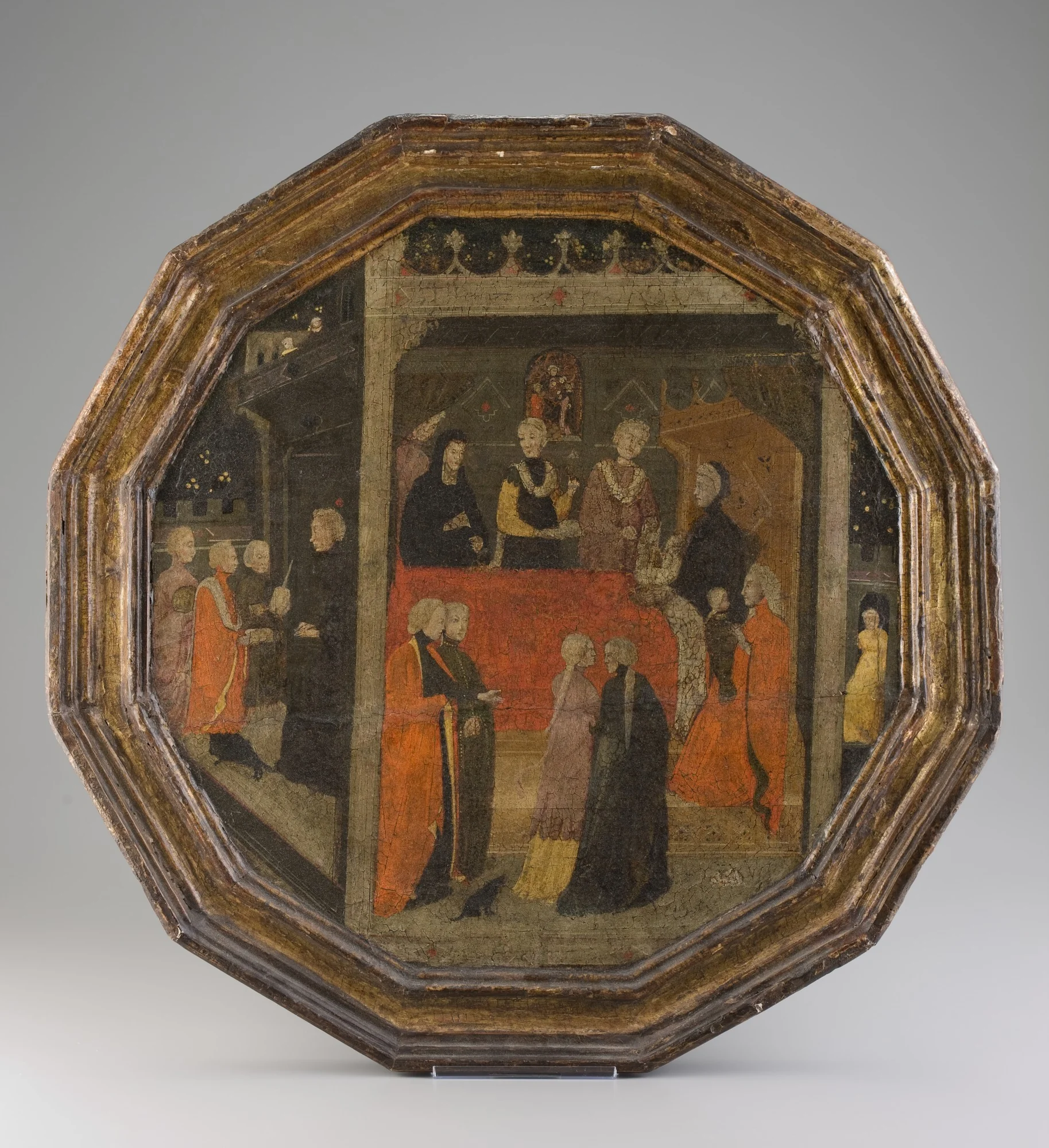 Young Mother Receiving Congratulations of Friends, detail
