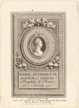 Marie-Antoinette, by Jean Massard, ink, 1772