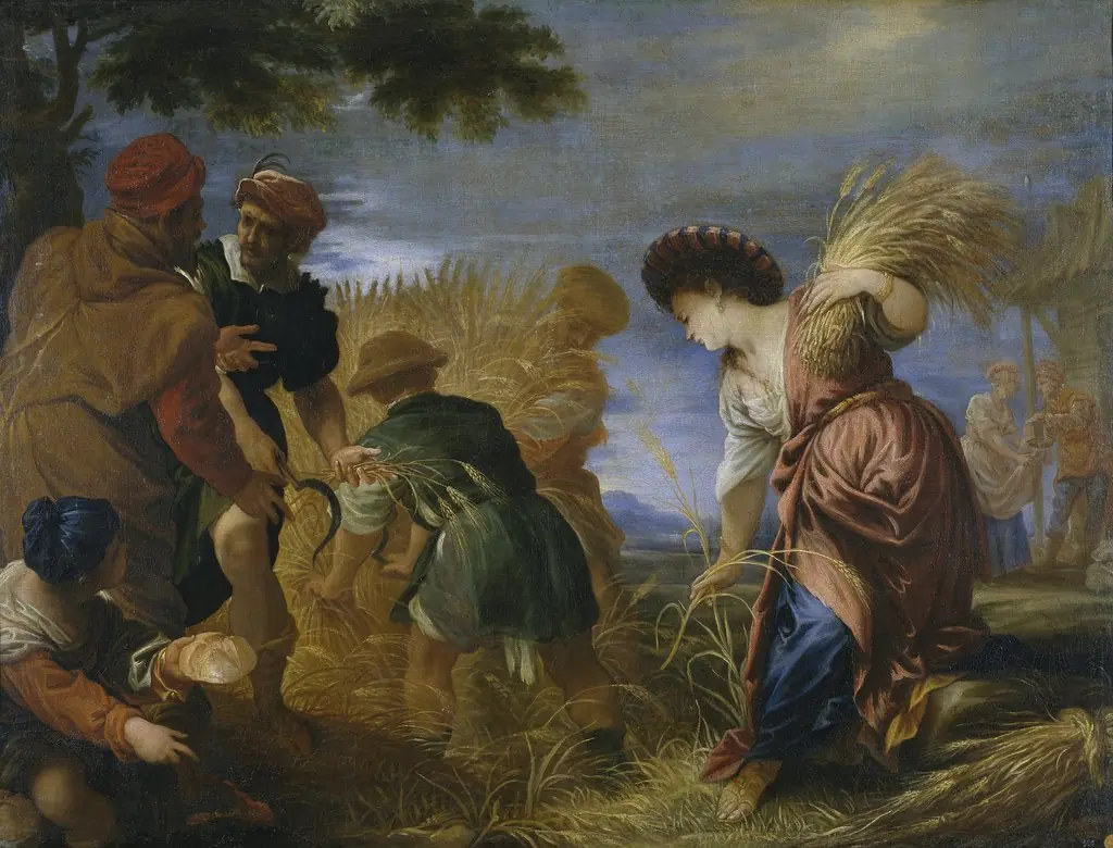 Los segadores de la tierra de promisión, by Juan Antonio de Frías y Escalante, oil, 1668