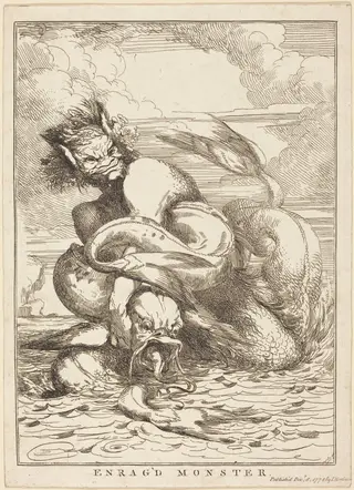 Enrag'd Monster, by John Hamilton Mortimer, ink, 1778