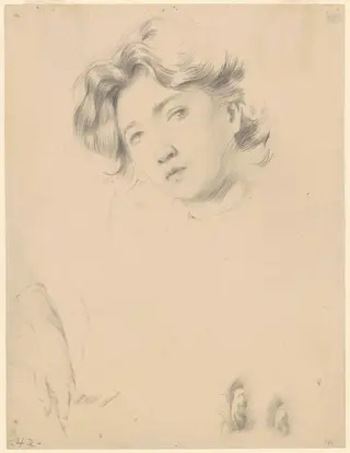 Study of a Girl, by Philip Leslie Hale, graphite, 1887