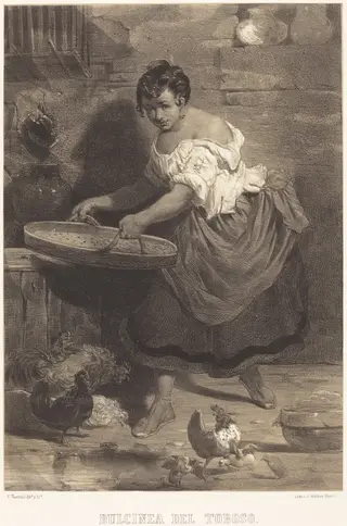 Dulcinea del Toboso, by Célestin Nanteuil, ink, 1855