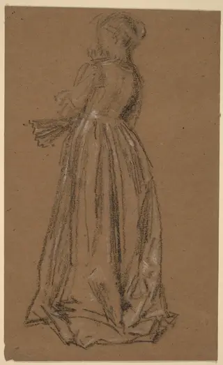 Woman with a Fan, by James McNeill Whistler, chalk, 1874