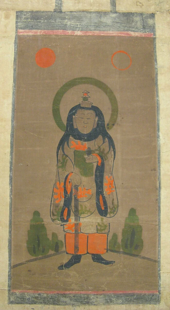 雨宝童子図大津絵|Ōtsu-e of Uhō Dōji, detail
