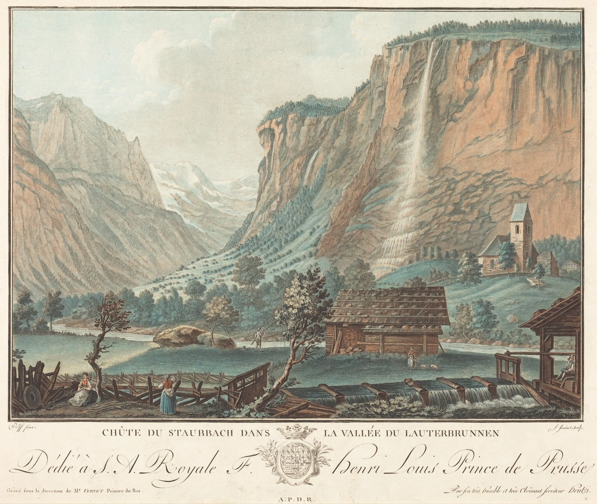 Chute de Staubbach, dans la Vallée de Lauterbrunnen (Falls at Staubbach in the Lauterbrunnen Valley), detail