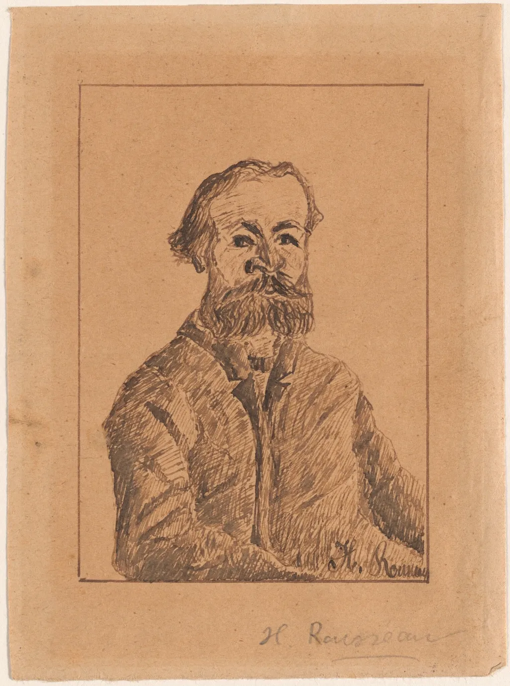 Self-Portrait, by Henri Rousseau, ink, 1895