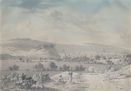 Nottingham, by Anthony Thomas Devis, watercolor, 1750