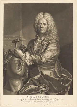 Nicolas Coustou, by Charles Dupuis, ink, 1730