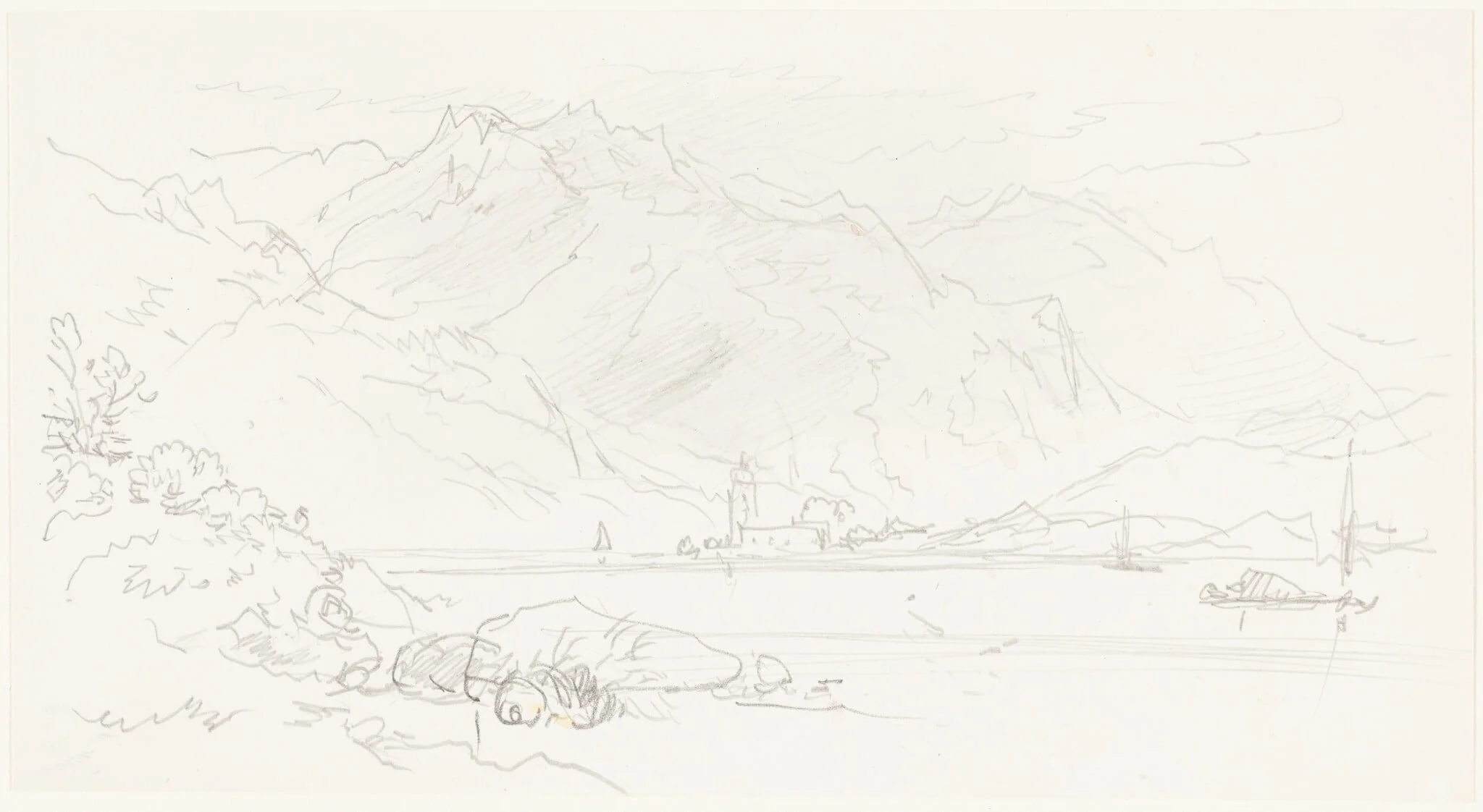 Lake in a Mountainous Landscape, detail