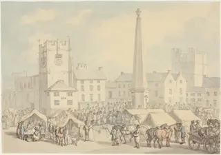 Market Day at Richmond in Yorkshire, by Thomas Rowlandson, ink, 1818