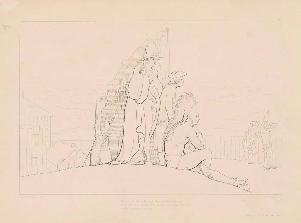 The Lovely Gertrude, Safe from Present Harm, by Edward Webb, ink, 1846