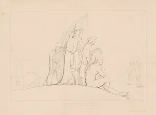 The Lovely Gertrude, Safe from Present Harm, by Edward Webb, ink, 1846