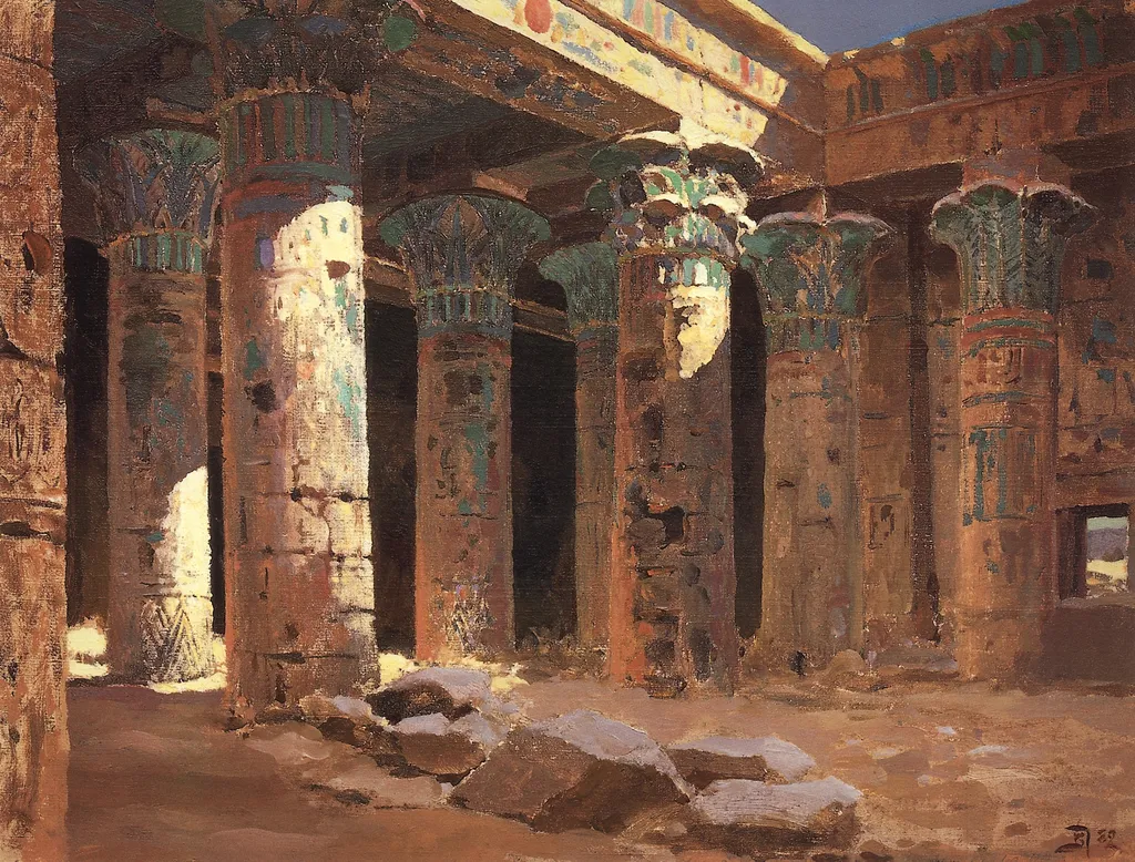 Temple of Isis, Philae, by Vasily Polenov, oil, 1892