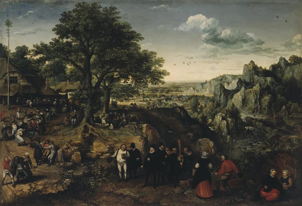 Landscape with a Rural Festival, by Lucas van Valckenborch, oil, 1596