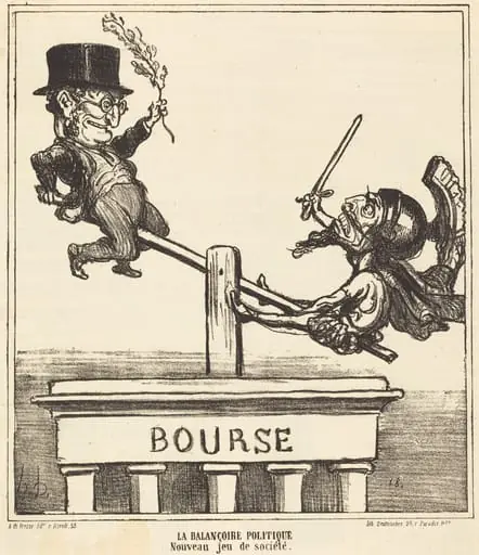 La Balançoire politique..., by Honoré Daumier, ink, 1866