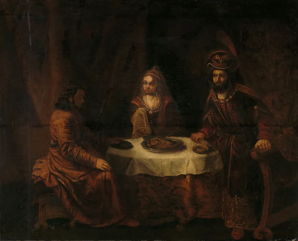 The wrath of Ahasuerus, by Gerbrand van den Eeckhout, oil