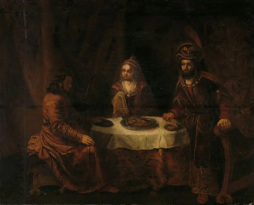 The wrath of Ahasuerus, by Gerbrand van den Eeckhout, oil