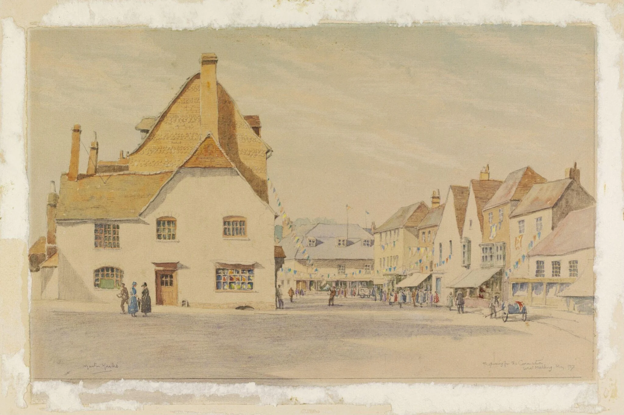 Preparing for the Coronation, West Malling, May, 1937., detail