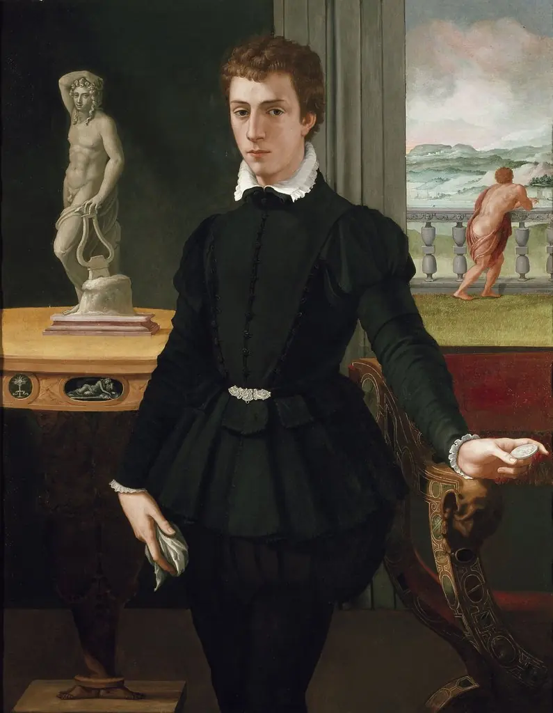Portrait of a young Man, by Alessandro Allori, oil, 1561