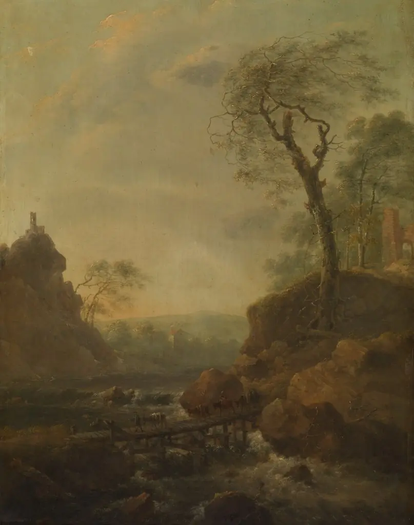 Landscape, by Adam Pynacker, oil, 1656