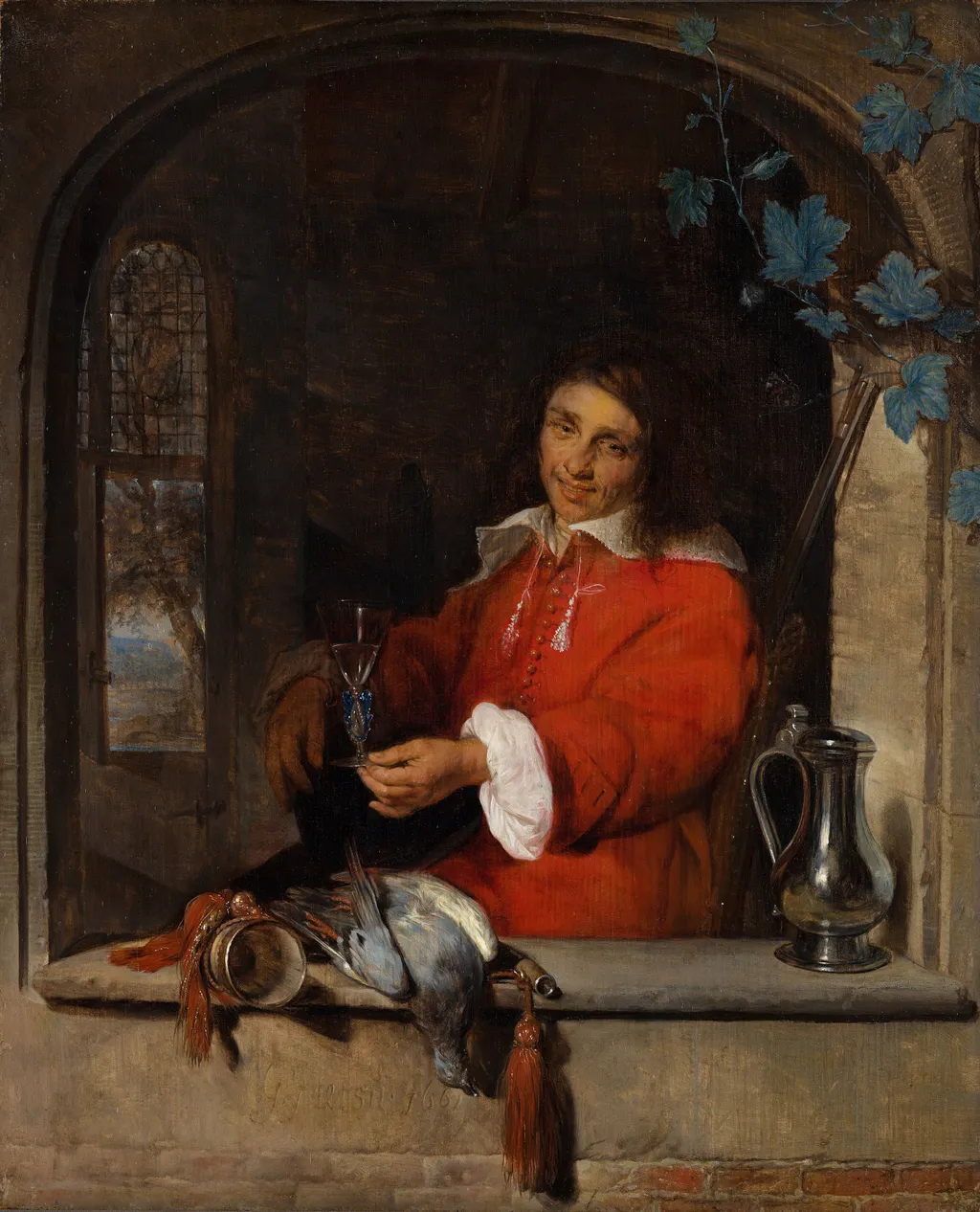 The Huntsman, by Gabriel Metsu, oil, 1661