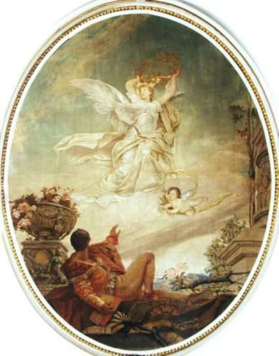 Scena alegorică: poetul și poezia, detail