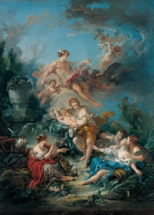 Mercury Confiding the Infant Bacchus to the Nymphs of Nysa, detail