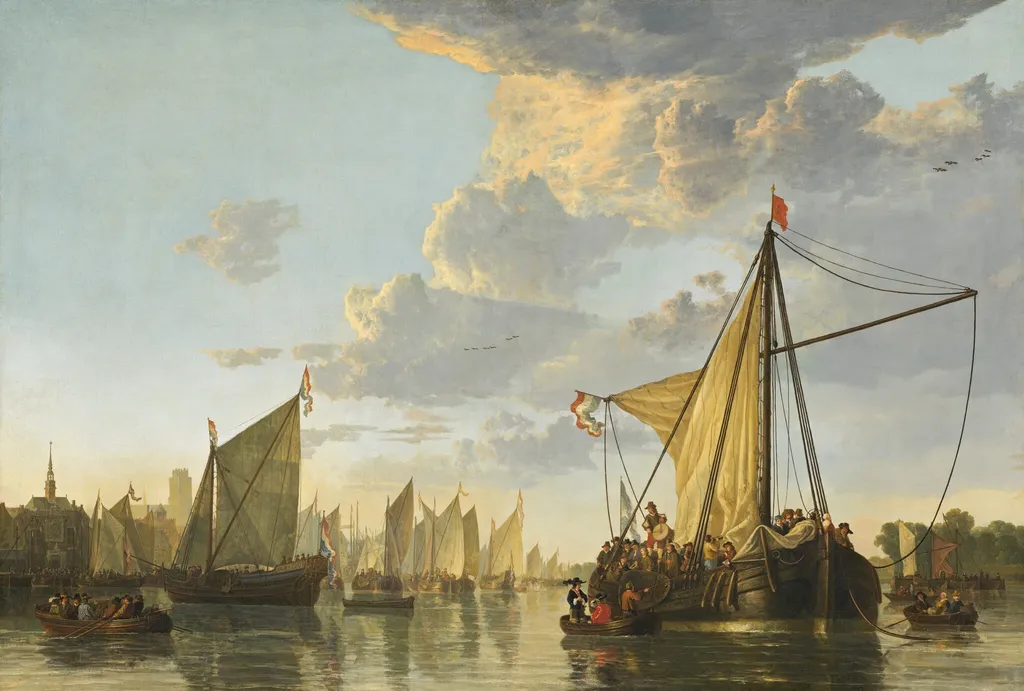 The Maas at Dordrecht, by Aelbert Cuyp, oil, 1650