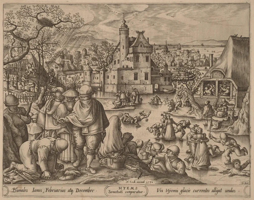 Winter, by Pieter van der Heyden, ink, 1570