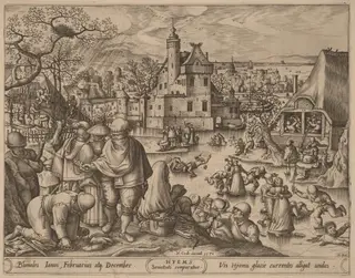 Winter, by Pieter van der Heyden, ink, 1570