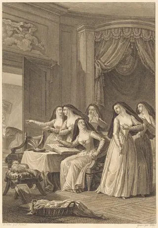 Soeur Jeanne, by Charles Emmanuel Patas, ink, 1773