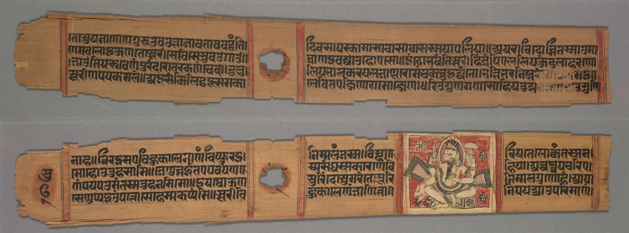 Folio from a Kalpa-sutra and Story of Kalakacharya of Devachandra: Text (recto); Brahmanshanti Yaksha (verso), detail