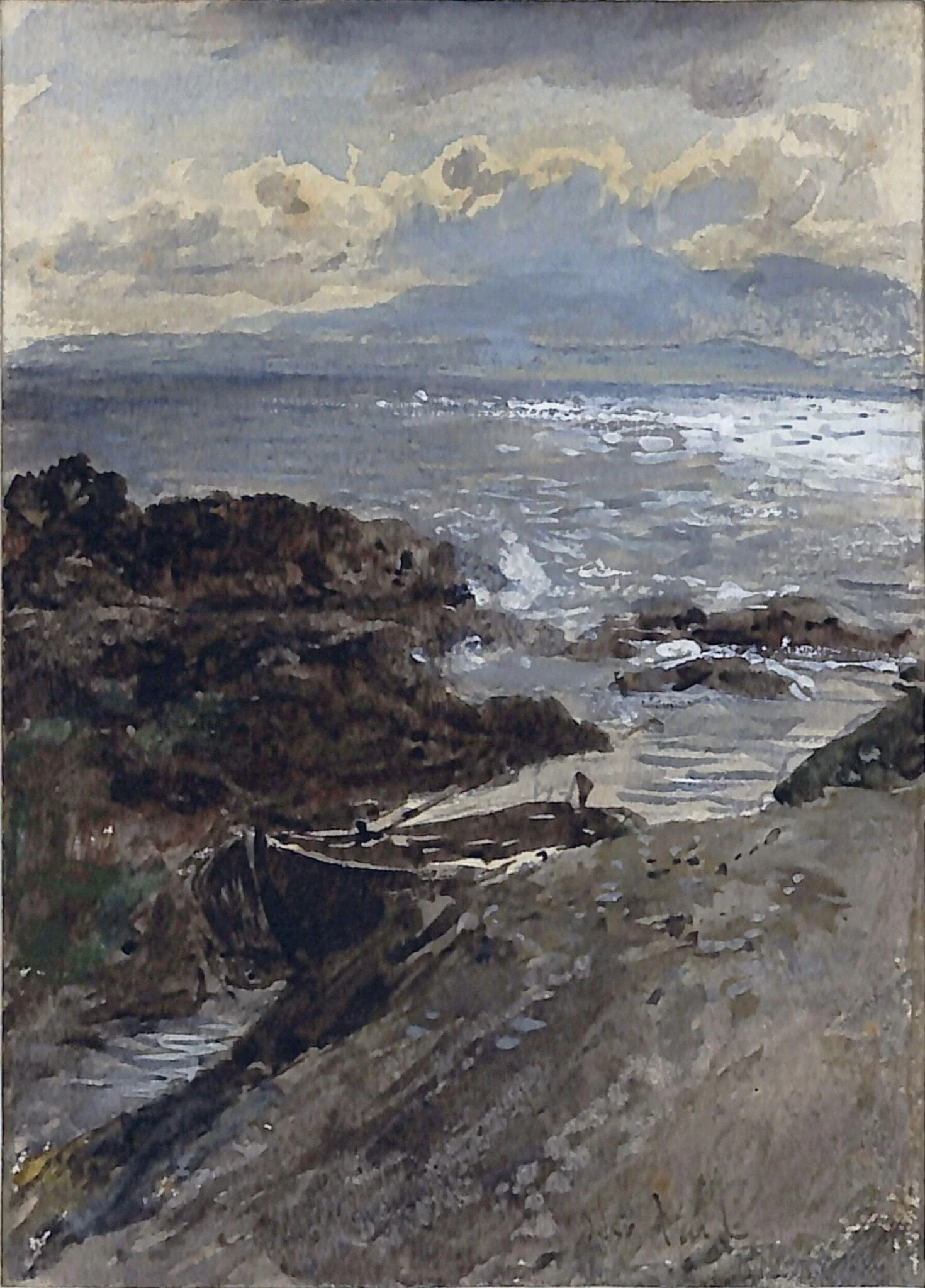 A Boat in a Creek - A Sketch, detail