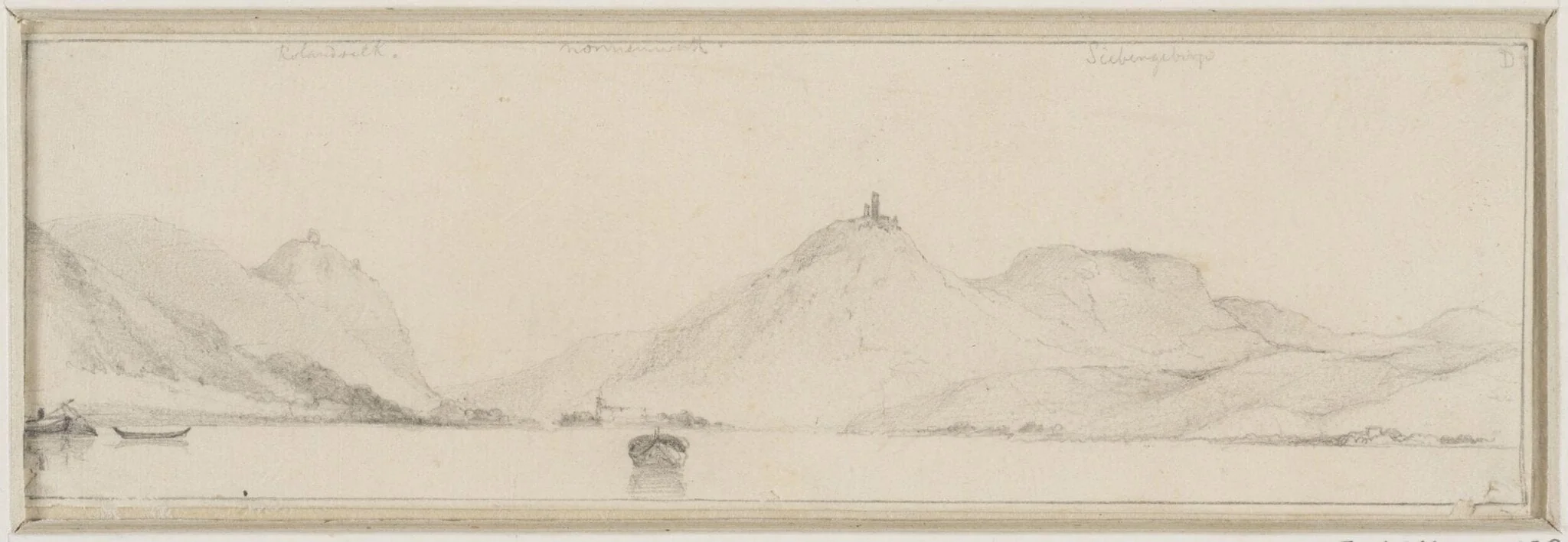 View of Rolandseck, Nonnenwerth and Siebengebirge, detail