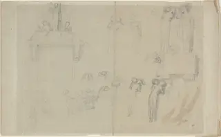 Sheet of Studies [recto and verso], by John Flaxman, graphite, 1790