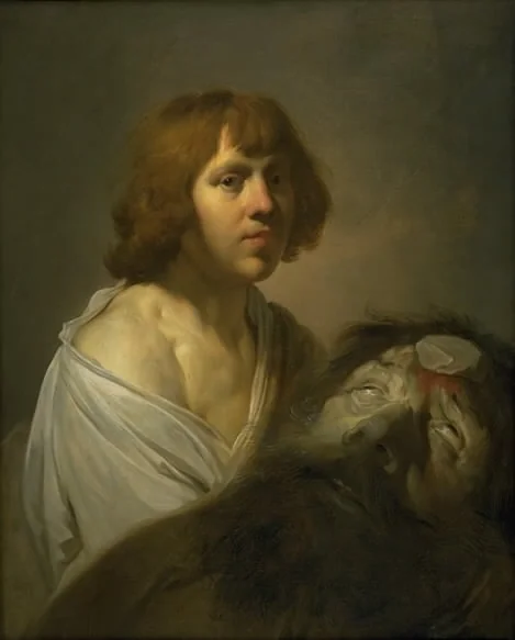 David with the Head of Goliath, detail