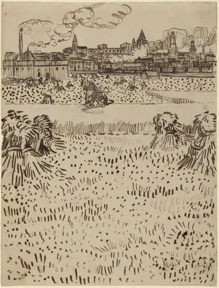 The Harvest, by Vincent van Gogh, ink, 1888