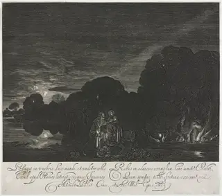 The Flight into Egypt (Night), by Hendrik Goudt, 1613