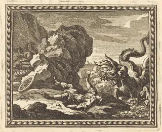 Hippolytus and the Sea Monster, by Jean Lepautre, ink, 1676