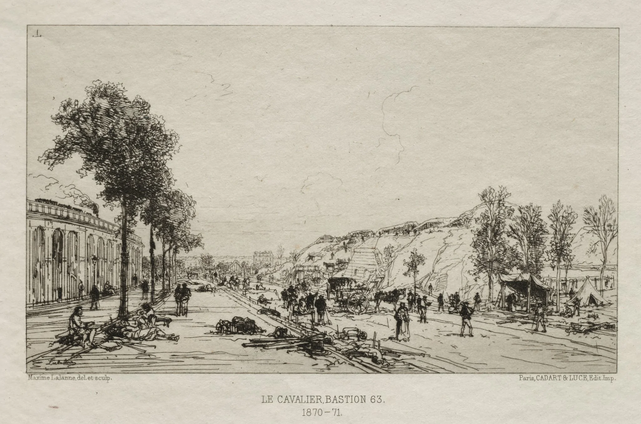 Souvenirs artistiques du Siège de Paris: Le Cavalie (Bastion 63), detail