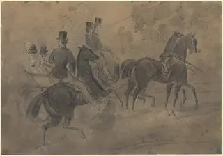 An Open Carriage, by Constantin Guys, 1848
