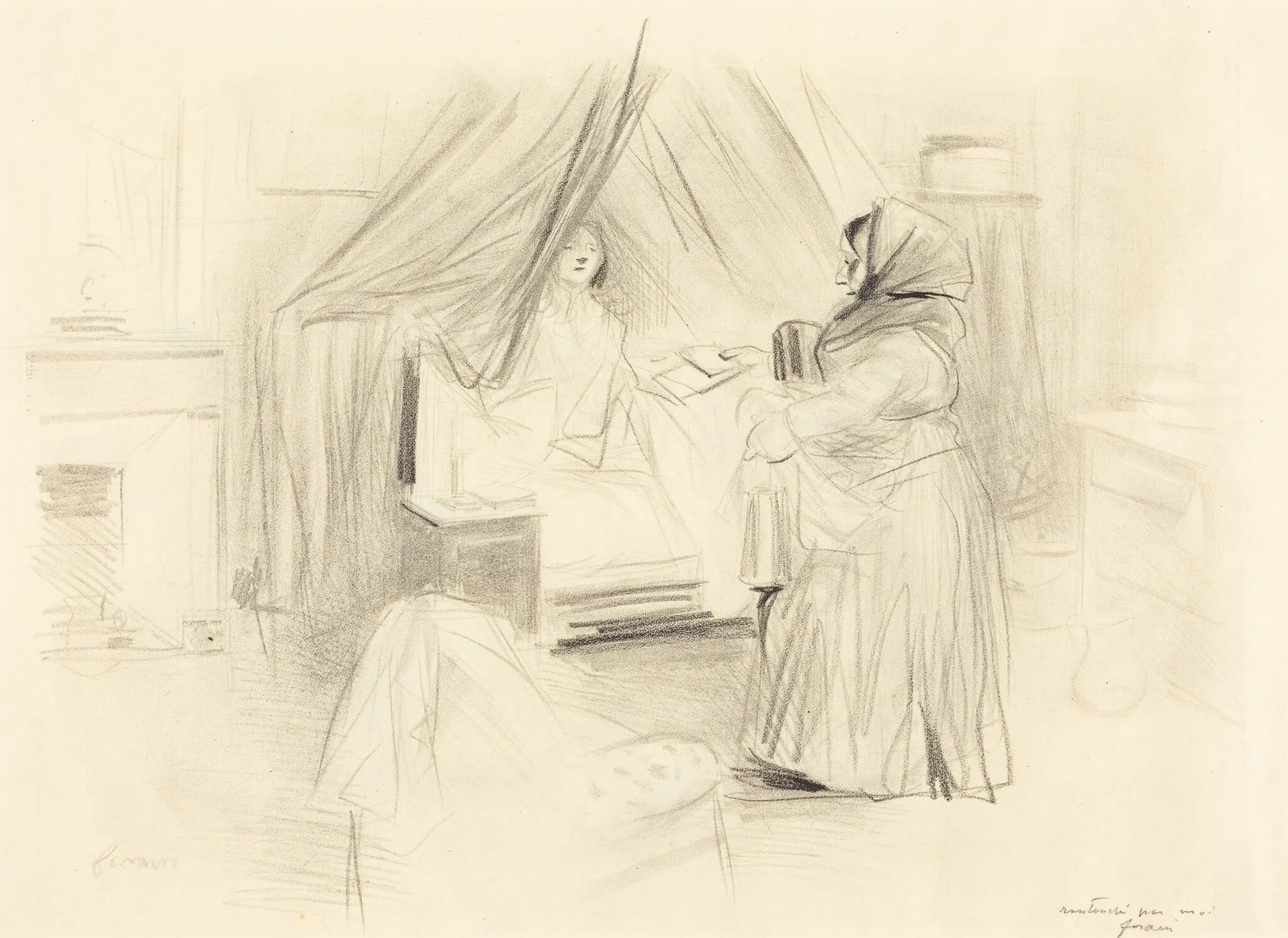 Le petit déjeuner (planche en largeur) (Breakfast) (horizontal plate), detail