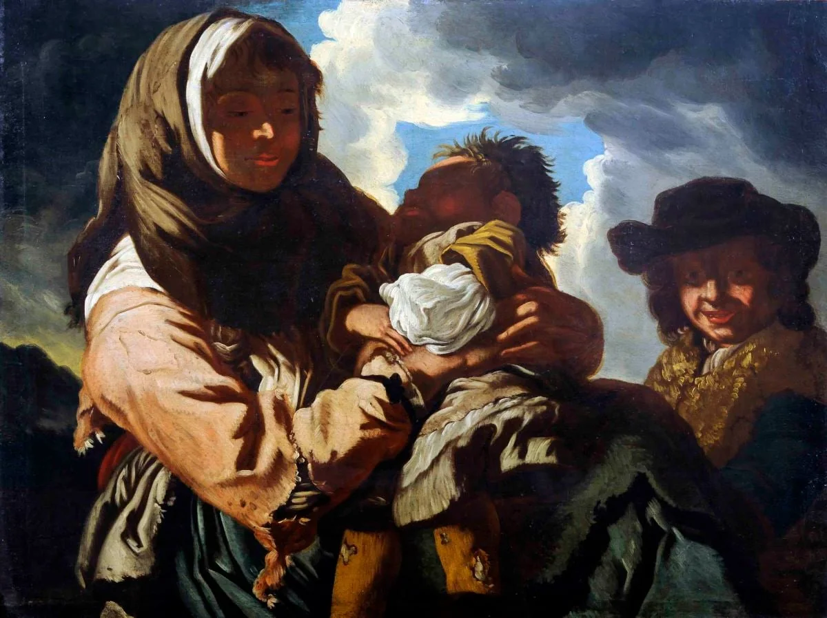 Familie de țărani, detail