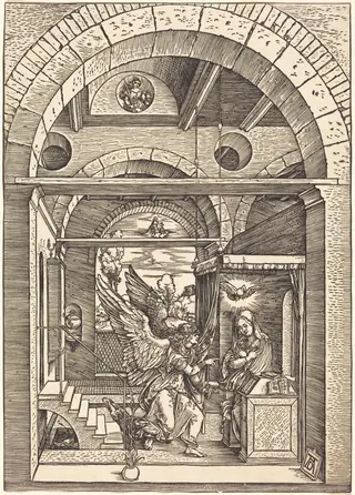 The Annunciation, by Albrecht Dürer, ink, 1503