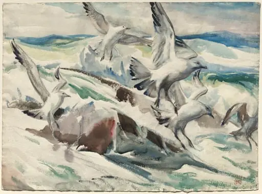 Gulls Feeding, by Henry Keller, 1928